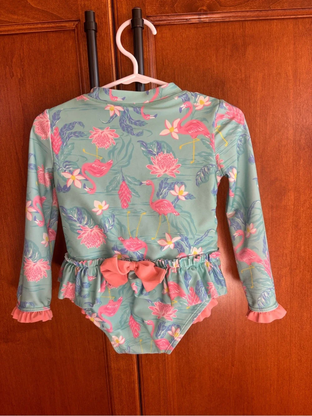 Tommy Bahama Floral Flamingo Ruffle One-Piece Swimsuit
